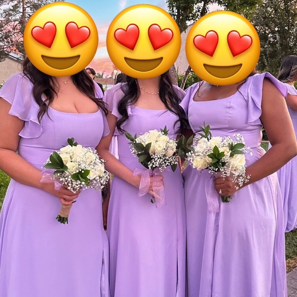 Azazie Bondi Lilac A-Line Ruffled Chiffon Dress - Picture 7 of 7